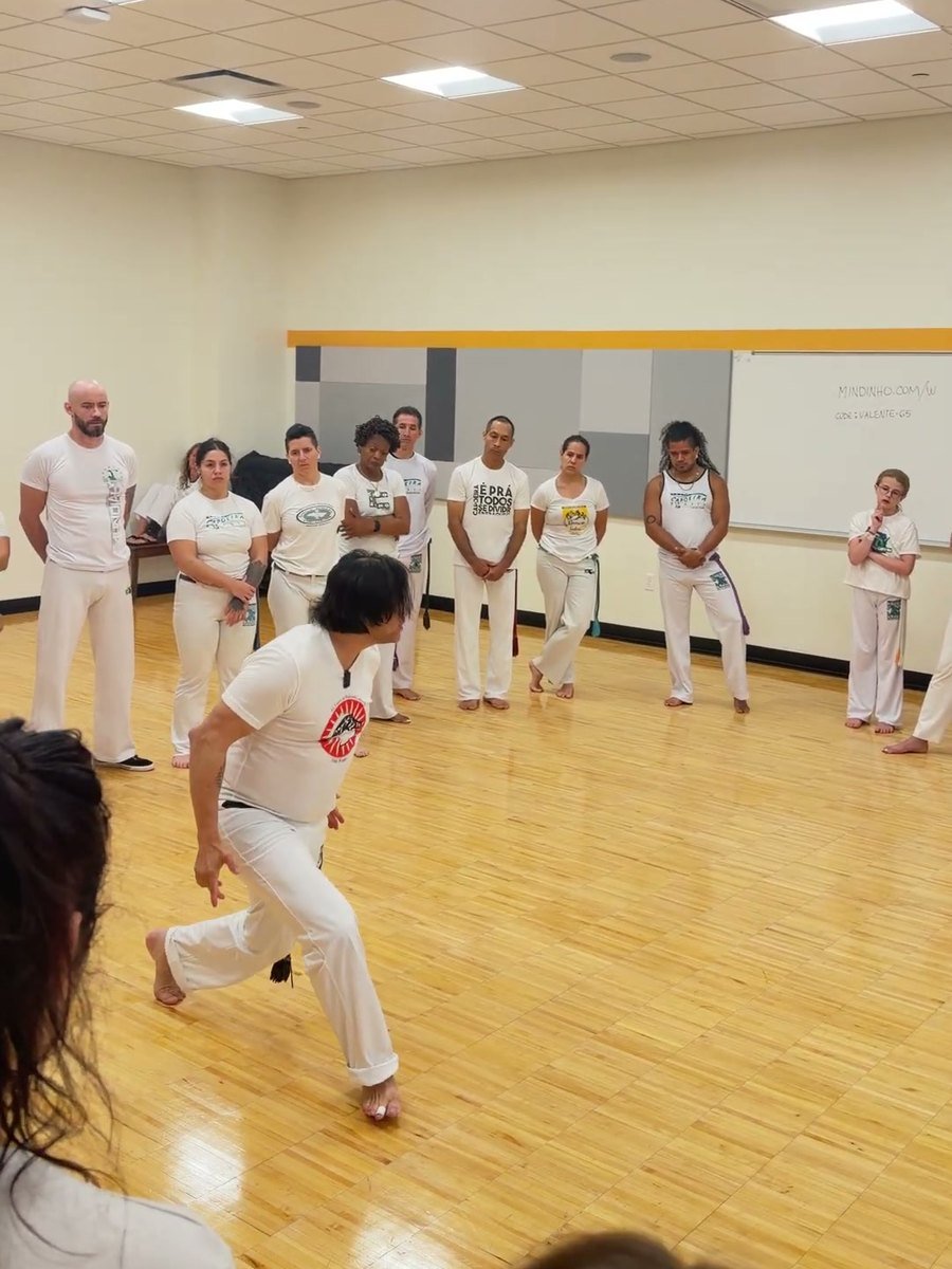 Mestre Mindinho teaching timing with the esquiva — Madison, Sep 12